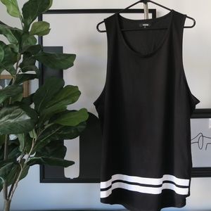 Jackson Black Tank with White Stripes